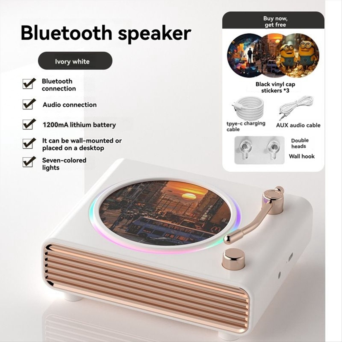 *X07A Portable Retro White Blu - Speakers ulasan dan harga