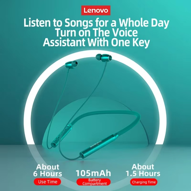 Origial Lenovo HE05X Bluetooth - Magnetic Neckband Sports Earphones ulasan dan harga