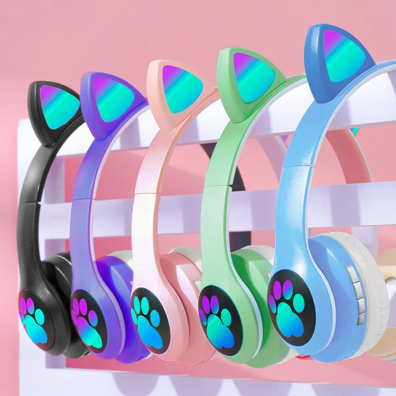 Cat Ear Wireless Headphones Bl - Cat Ear Bluetooth Headset Led ulasan dan harga