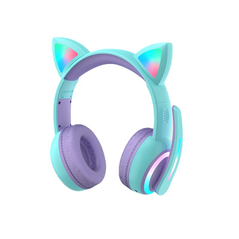 Bluetooth Headphones Cat Ear D - Cat Ear Bluetooth Headset Led ulasan dan harga