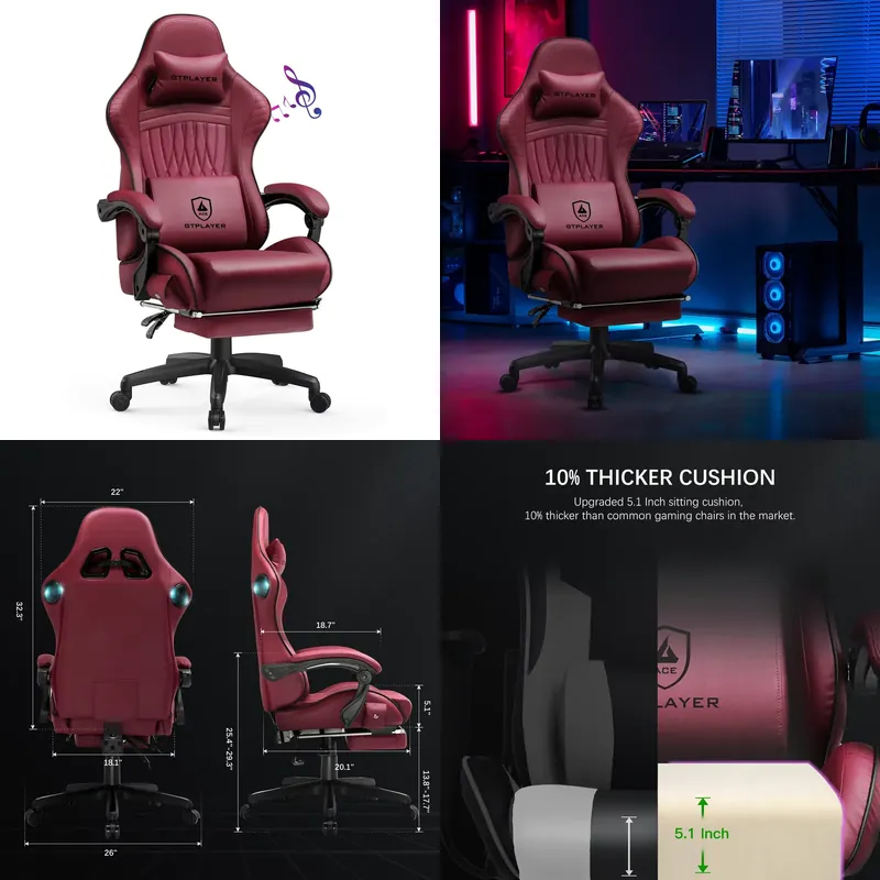 GTPLAYER Gaming Chair with Spe - Speakers ulasan dan harga